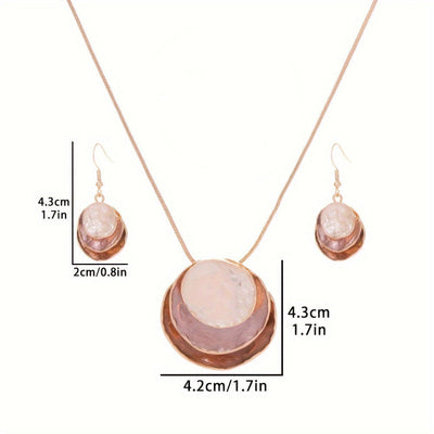 Zestaw biżuterii Boho – kolczyki i naszyjnik w retro, wielokolorowym stylu