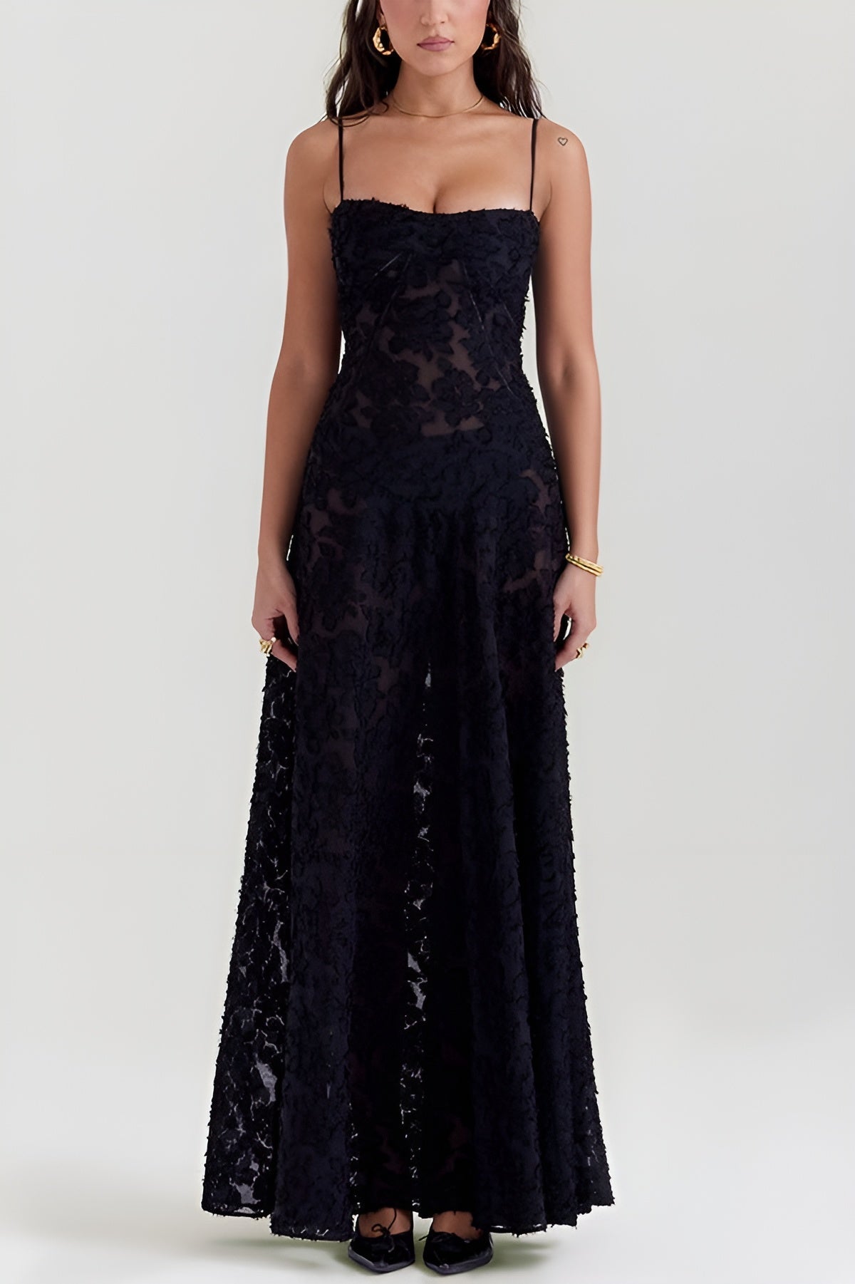 Maely | Modna Seksowna Halka Przezroczysta Na Wakacje Slim Maxi Dress