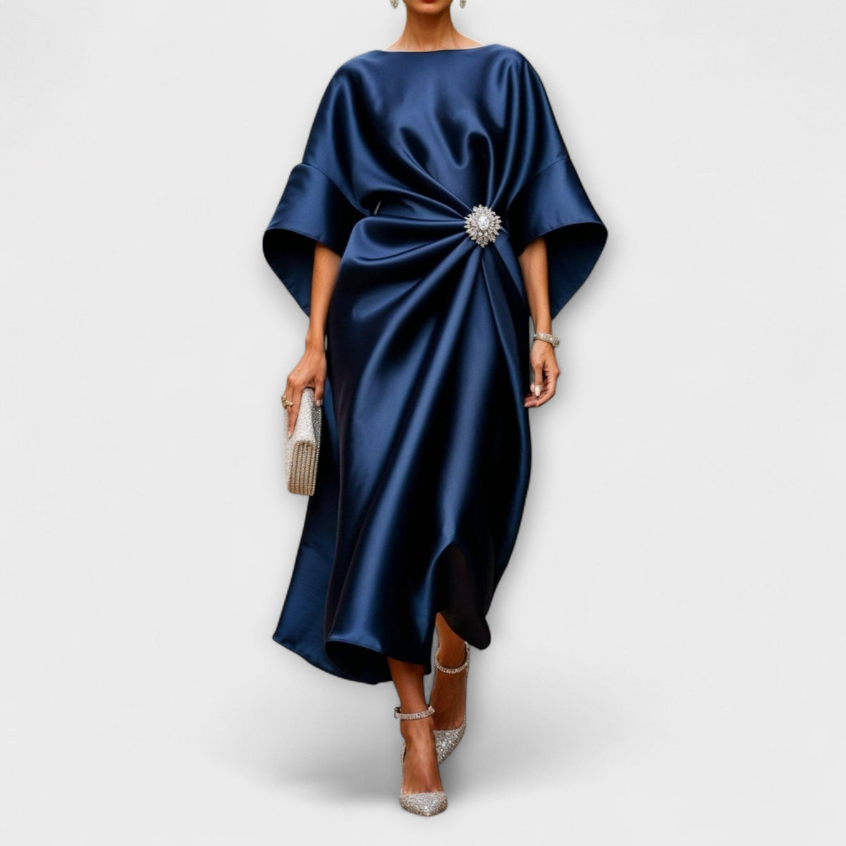 Luxe Shimmer Satin Maxi Dress
