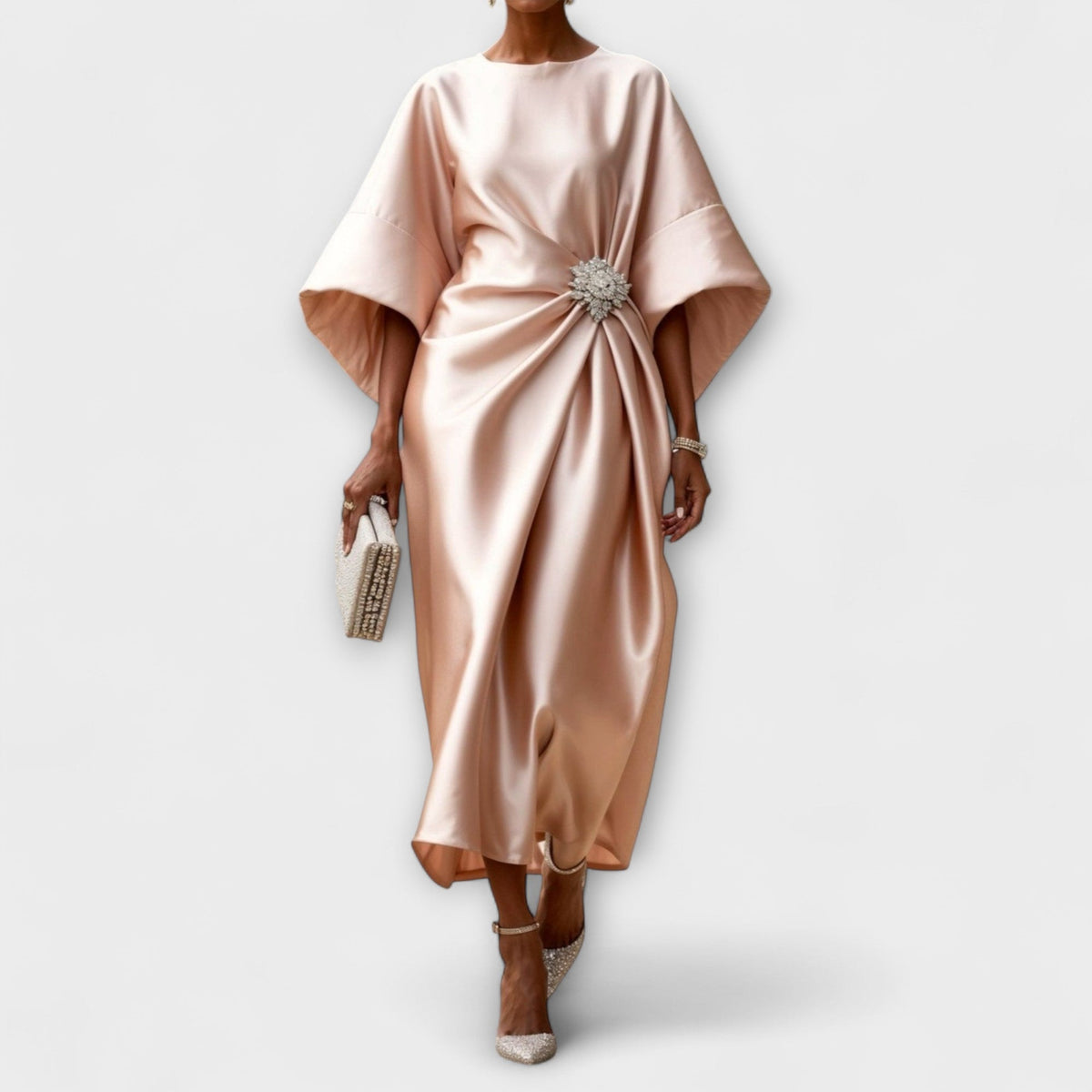 Luxe Shimmer Satin Maxi Dress