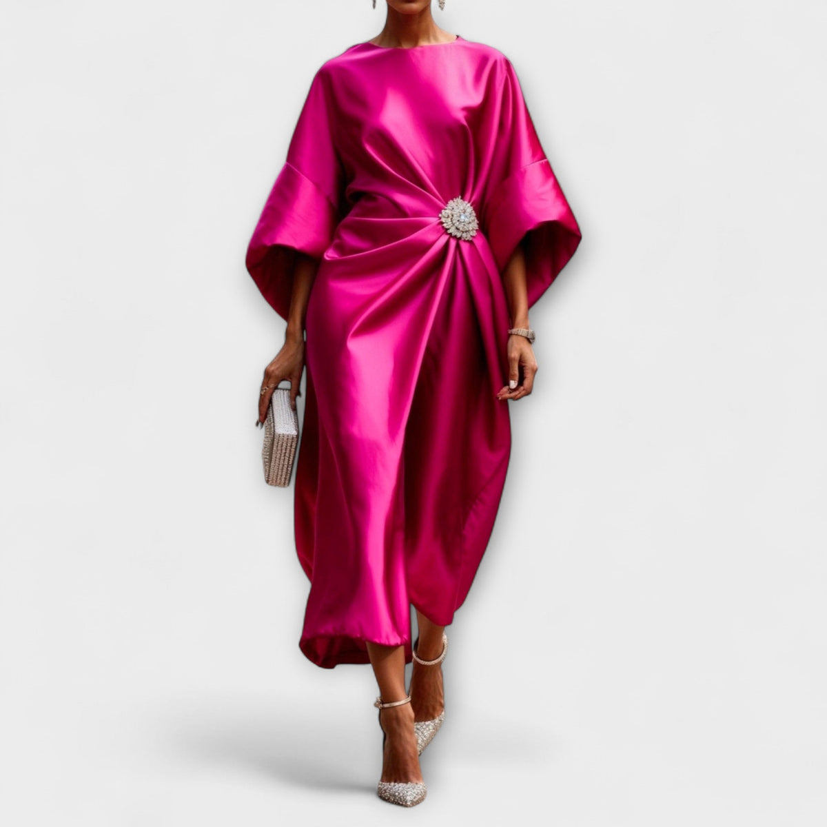 Luxe Shimmer Satin Maxi Dress