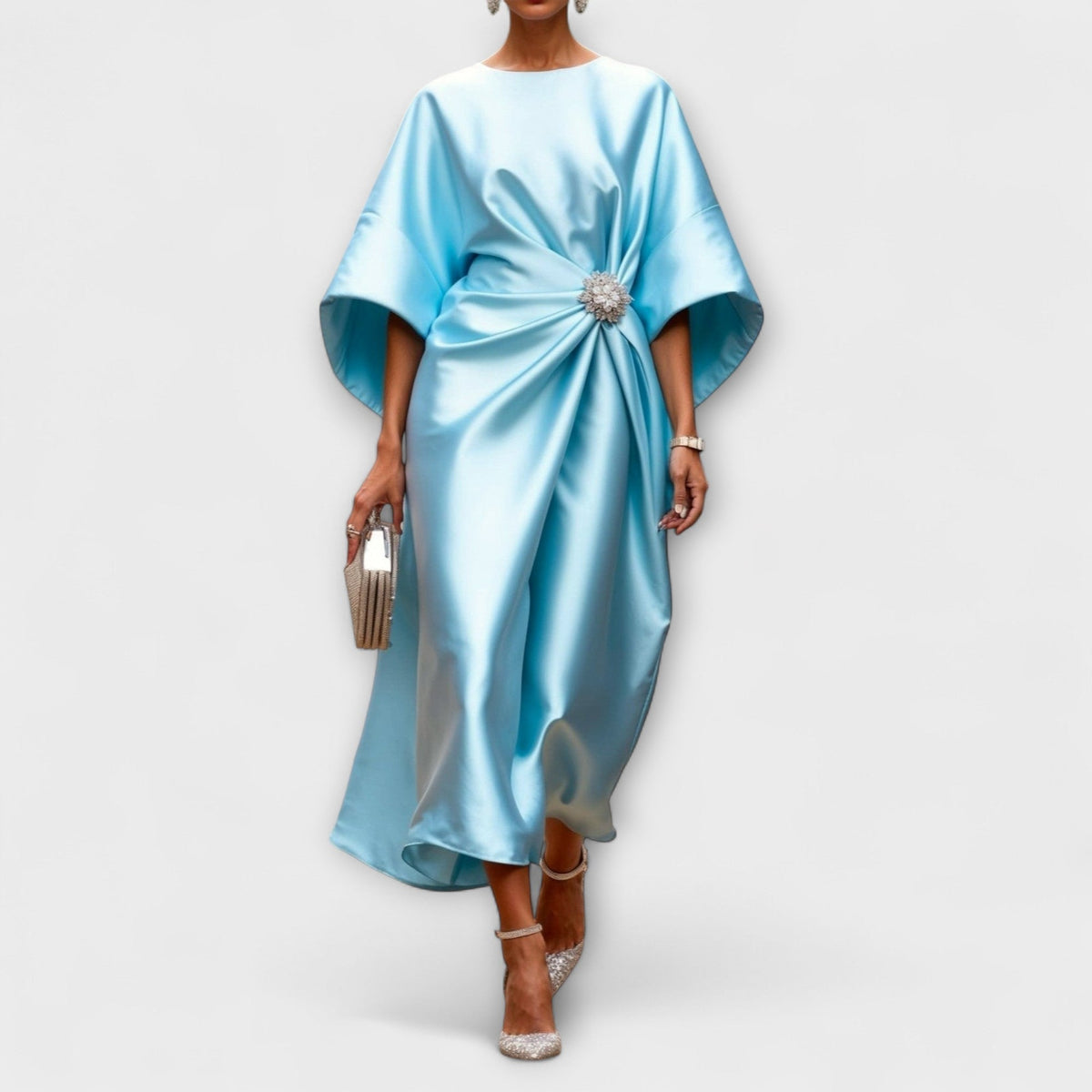 Luxe Shimmer Satin Maxi Dress