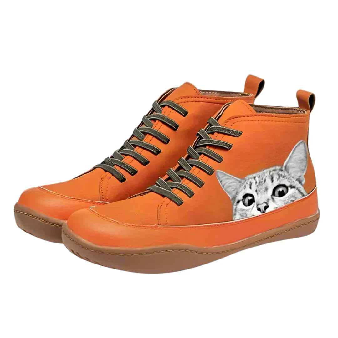 Fenna | Leather Ankle Shoes for Cat Lovers