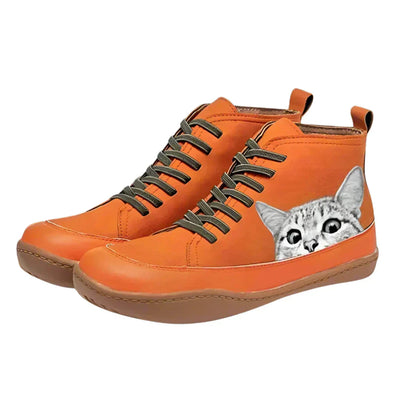 Fenna | Leather Ankle Shoes for Cat Lovers