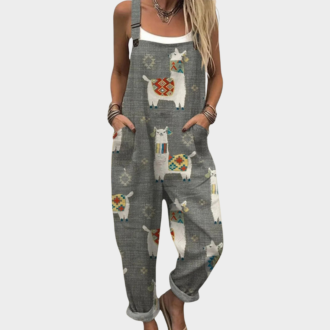 Brinley - Comfortable Printed Overalls