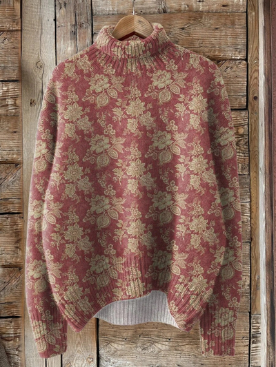 Viyra | Stylish Sweater with Vintage Prints and Charming Floral Pattern