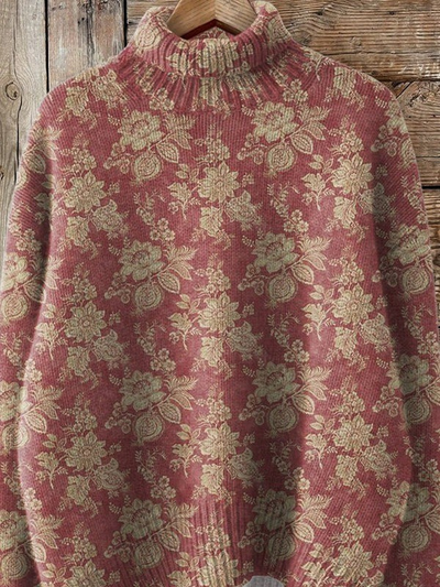 Viyra | Stylish Sweater with Vintage Prints and Charming Floral Pattern