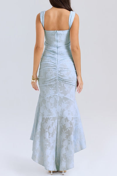 Elin | Niebieska sukienka maxi w kwiaty