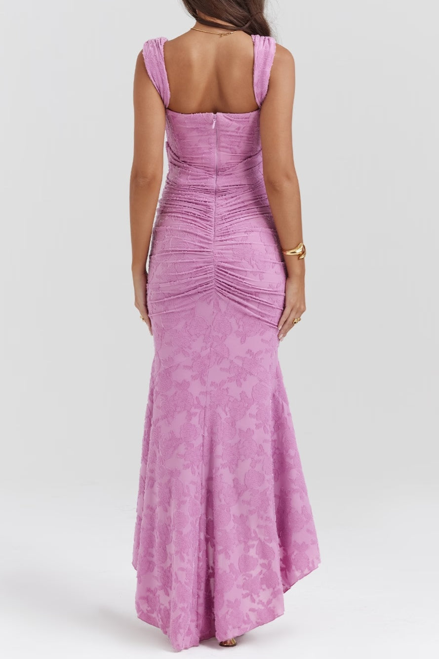 Elin | Niebieska sukienka maxi w kwiaty