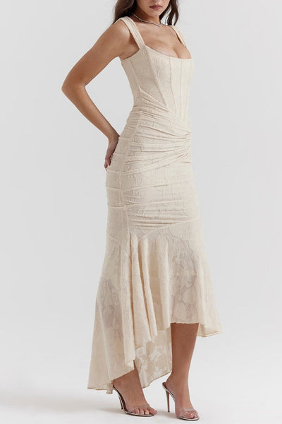 Elin | Niebieska sukienka maxi w kwiaty