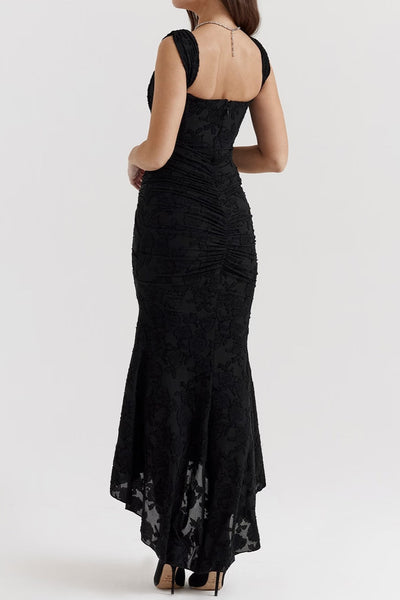 Elin | Niebieska sukienka maxi w kwiaty