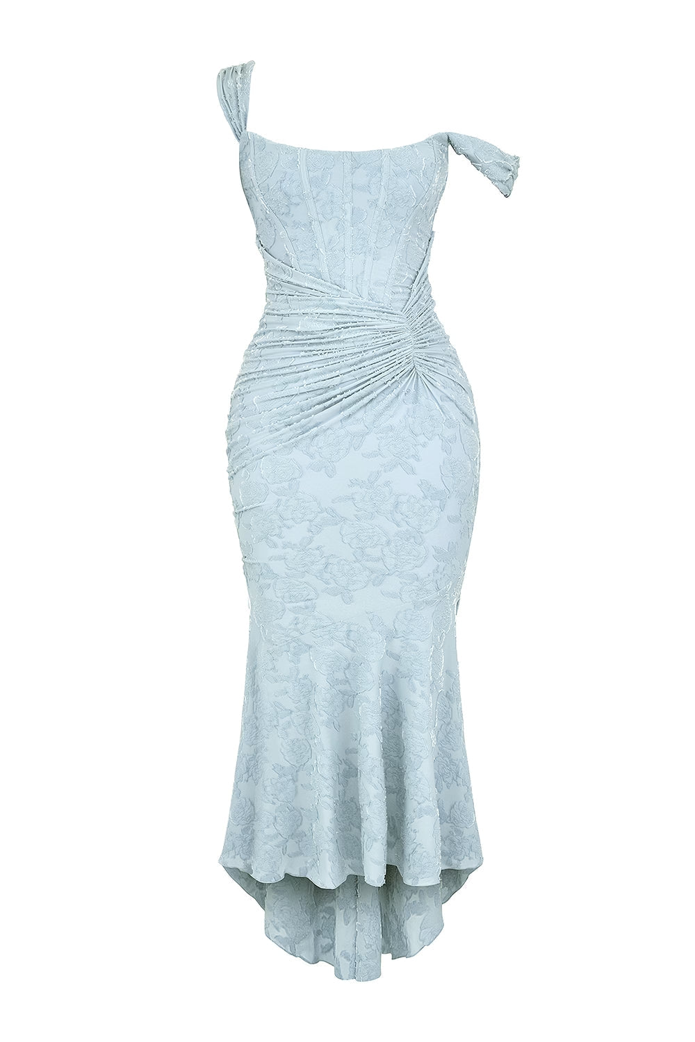 Elin | Niebieska sukienka maxi w kwiaty