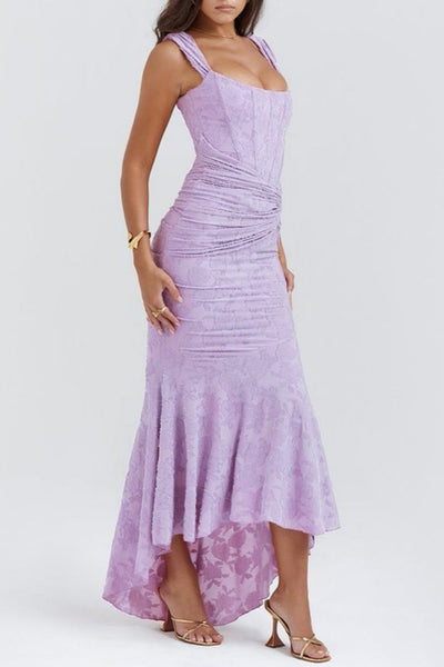 Elin | Niebieska sukienka maxi w kwiaty