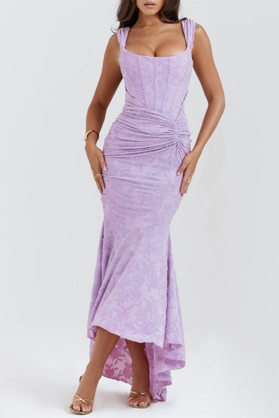 Elin | Niebieska sukienka maxi w kwiaty