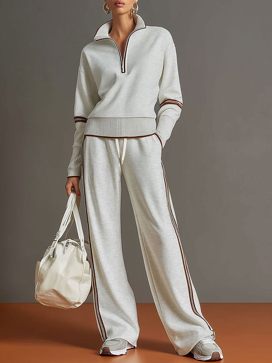 Ovia - Soft-Touch Wide-Leg Two-Piece Set