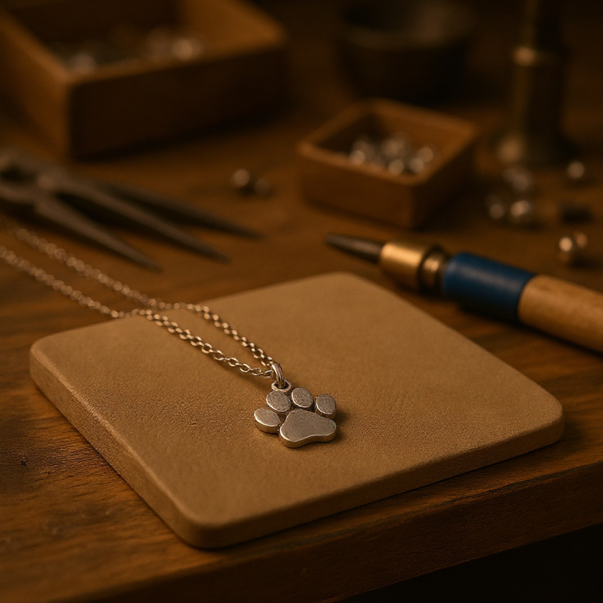 Elegant Silver Paw Necklace – Stainless Steel
