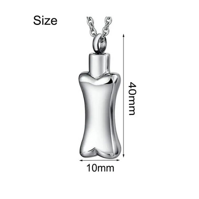 Bone Ash Locket – Stainless Steel Paw Print Cremation Necklace