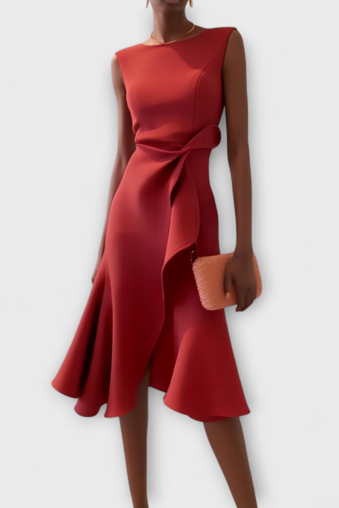 Juliette | Asymetryczna Sukienka Midi z Drapowaniem