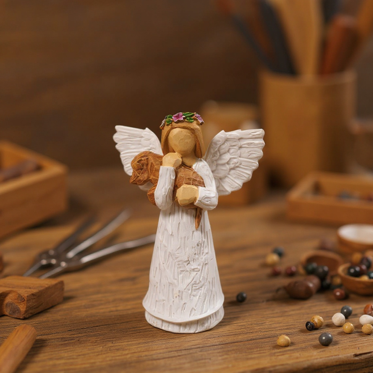 Dog Memorial Gift Set with Angel of Friendship Figurine & Rainbow Bridge Chakra Bracelet