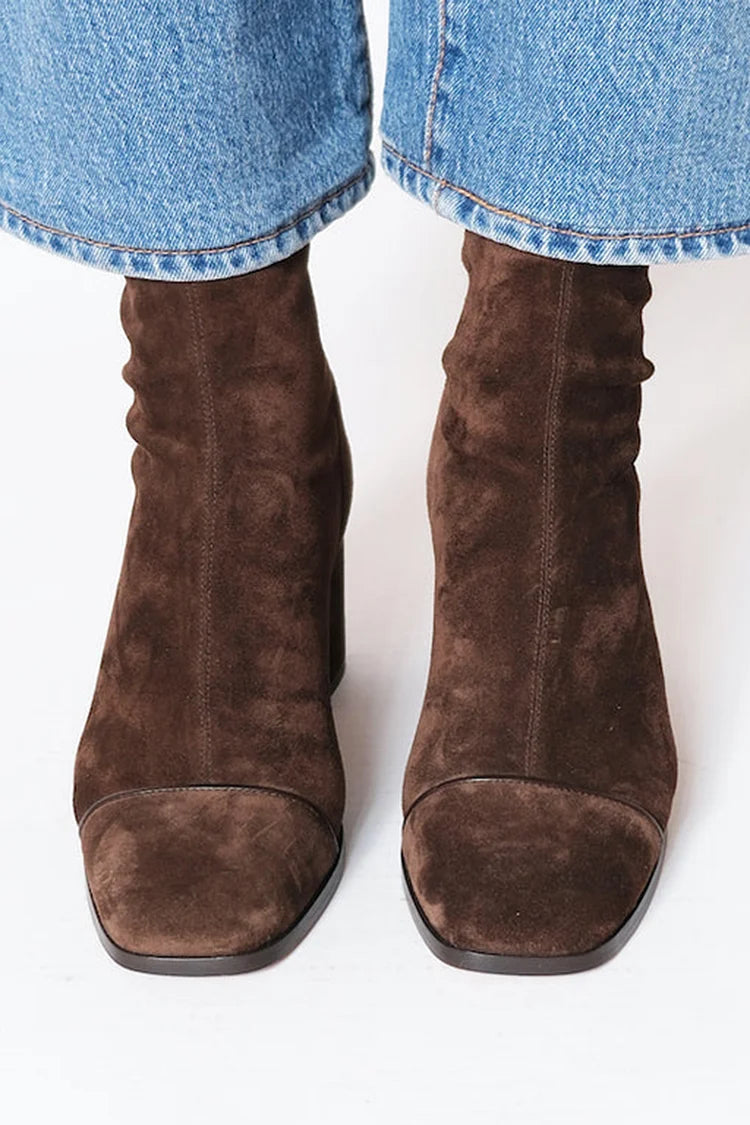 MID-HEEL ANKLE BOOT WITH PRINT