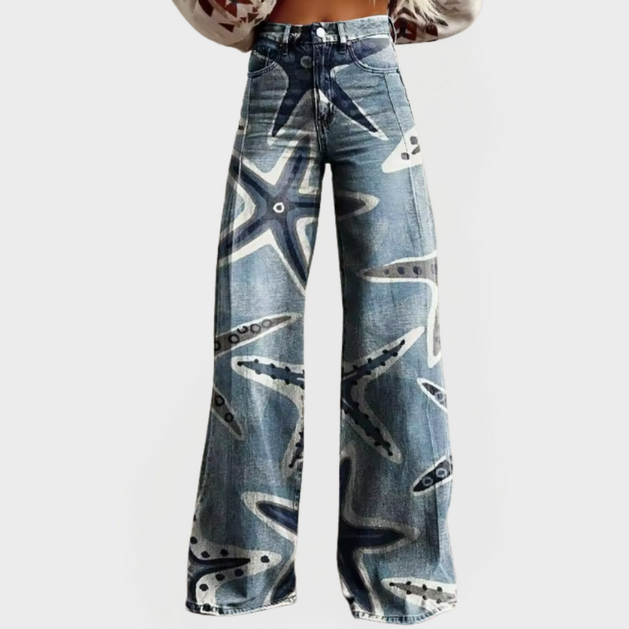 Jeans with Artistic Starfish Design