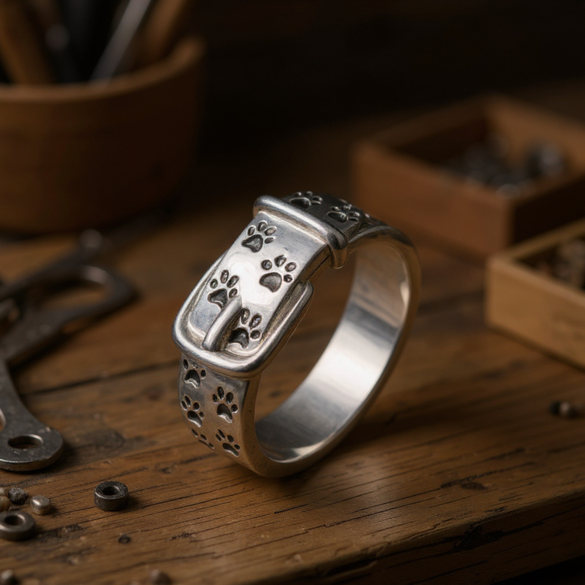 Cute and Stylish Dog-Inspired Collar Ring