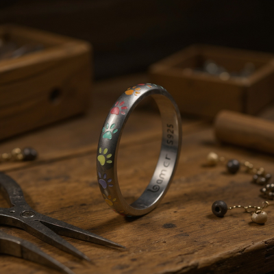 Sterling Silver Ring with Paw Design