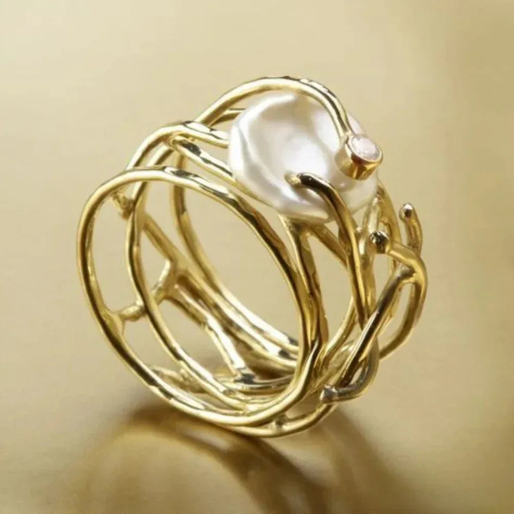 Antique Thin Ring with Pearl