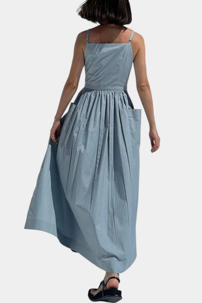 Alina | Dezi Długa Sukienka Bez Ramiączek z Regulowanymi Sznurkami Bocznie