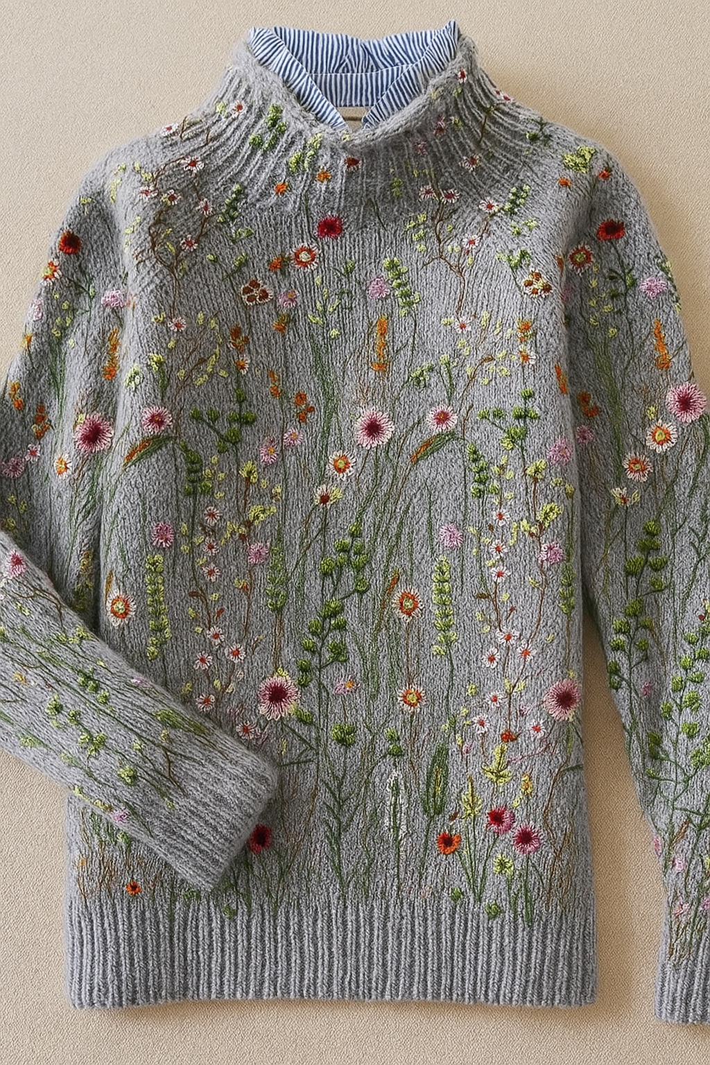 Maurine | Vintage floral print turtleneck sweater