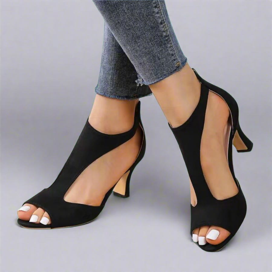 Barbara | Cutout Peep Toe Heels
