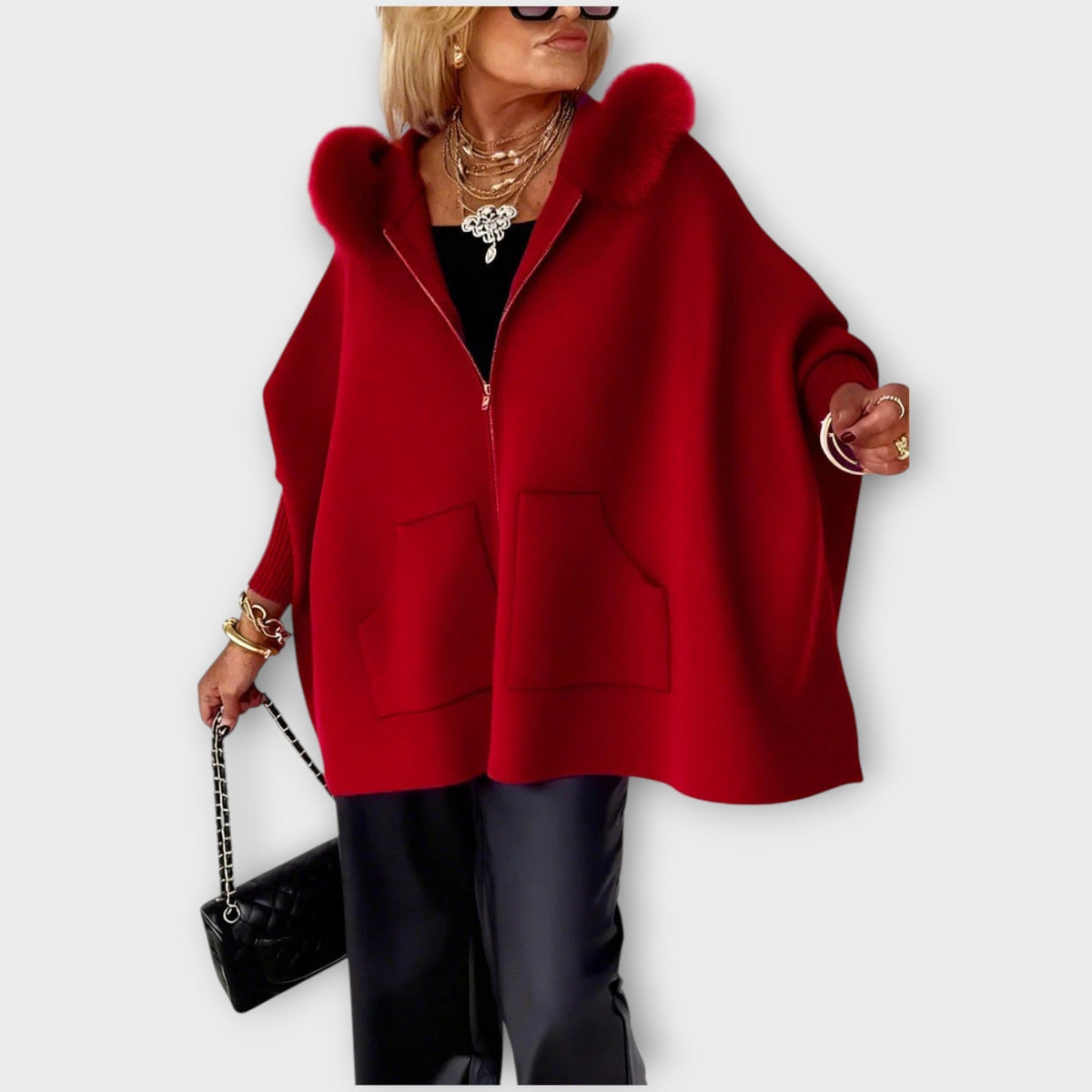 Luxury Faux Fur Hooded Coat