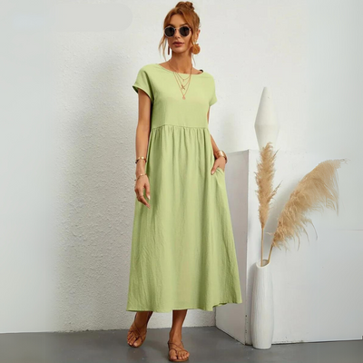 Isamene | 100% Czysta Bawełna Casual Midi Sukienka