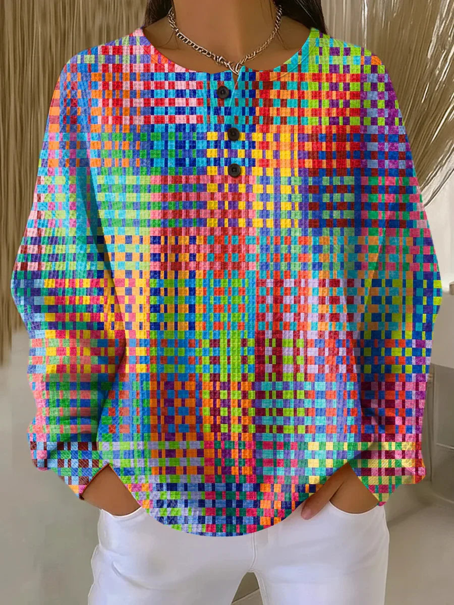 Rosa | Women's Colorful Tartan Design Jumper
