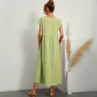 Isamene | 100% Czysta Bawełna Casual Midi Sukienka