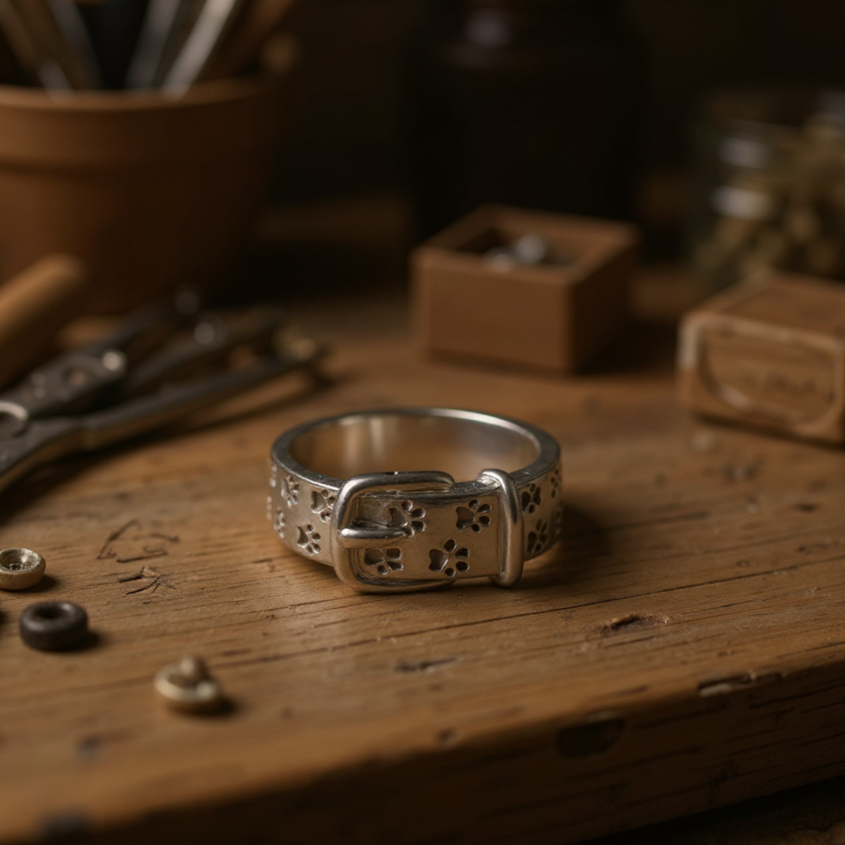 Cute and Stylish Dog-Inspired Collar Ring