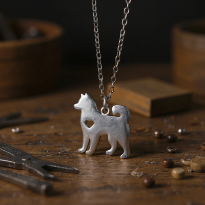 Samoyed Dog Pendant Necklace