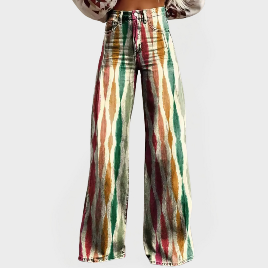 Stylish Pants with Wide Legs and Pattern