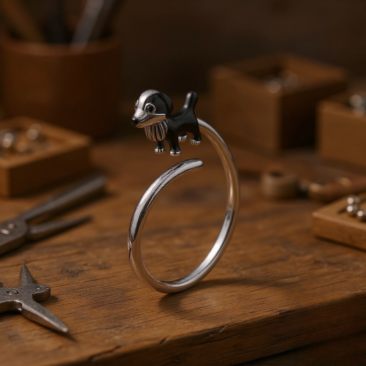 925 Sterling Forever Loyal Border Collie Ring