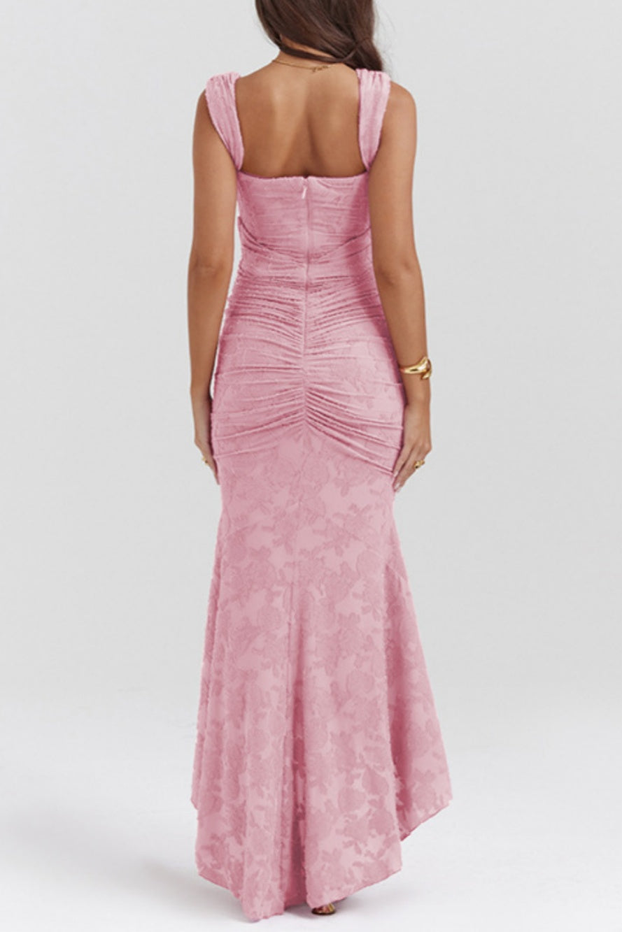 Elin | Niebieska sukienka maxi w kwiaty