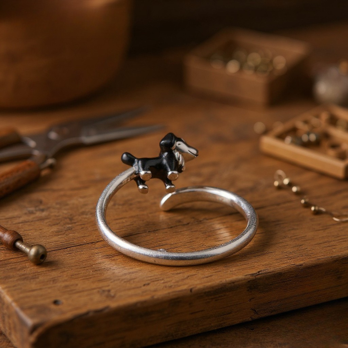925 Sterling Forever Loyal Border Collie Ring