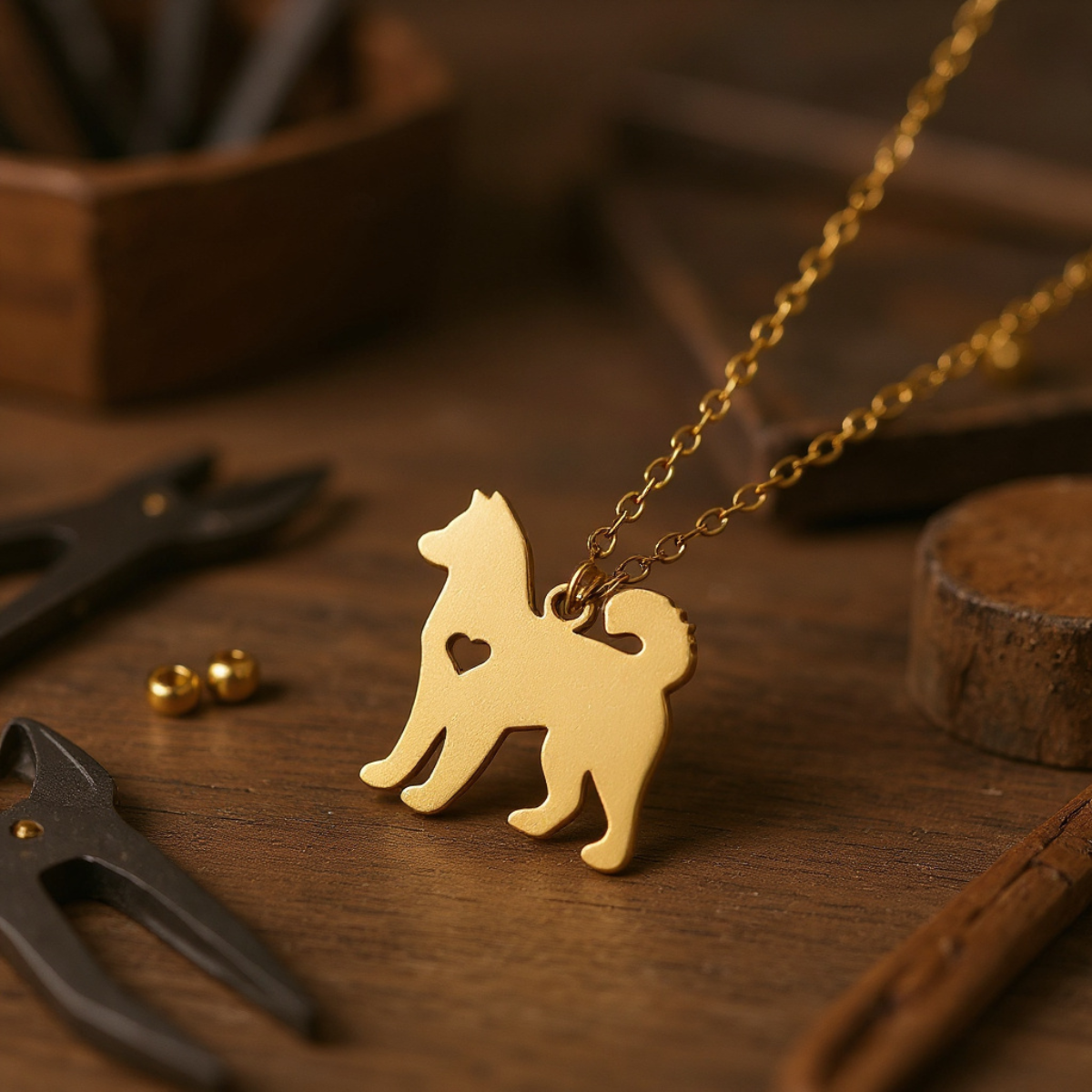 Samoyed Dog Pendant Necklace