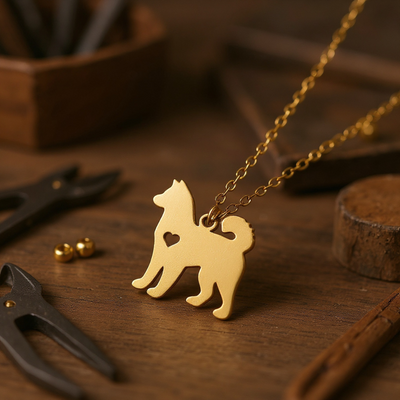 Samoyed Dog Pendant Necklace