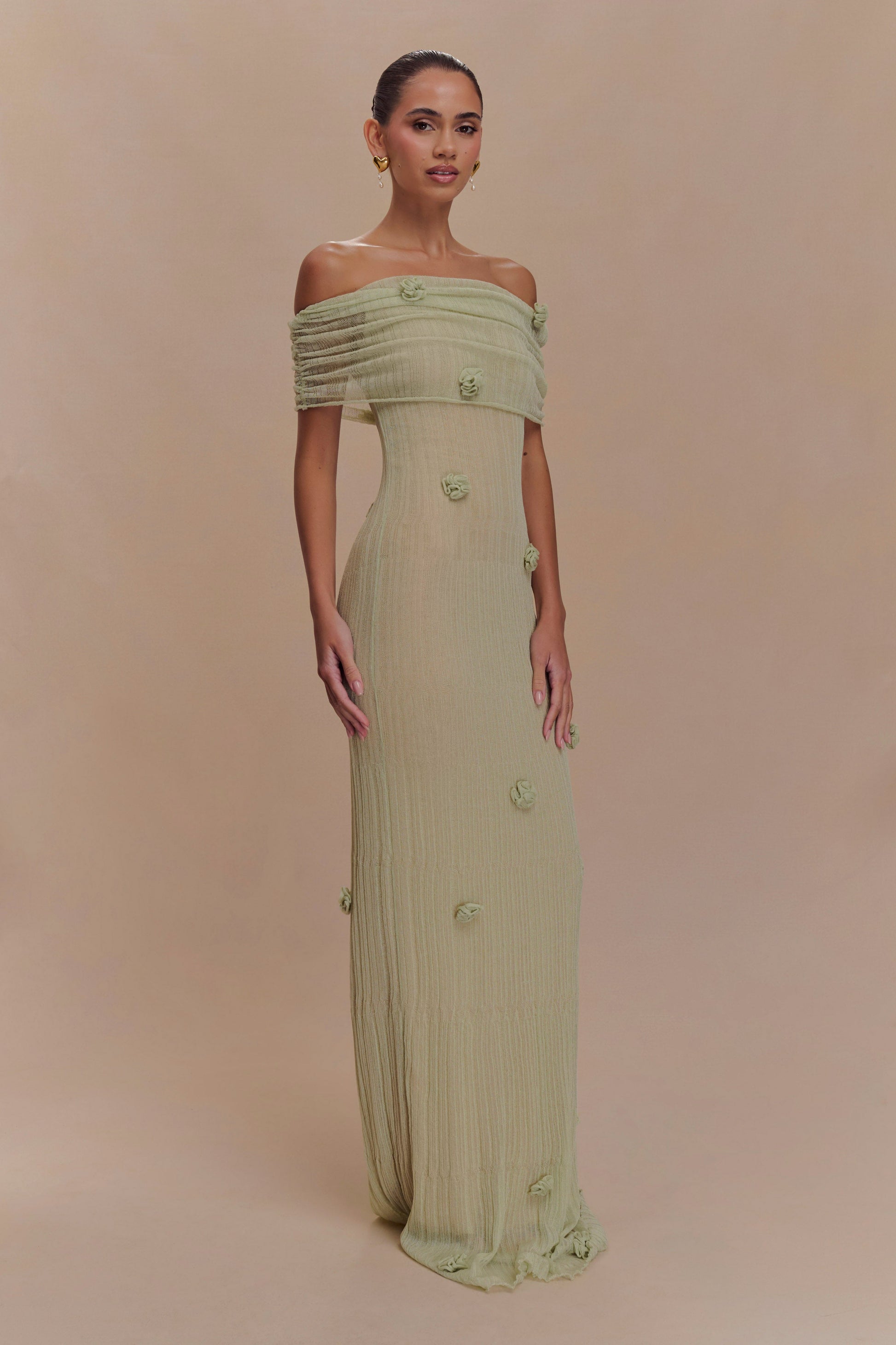Fiona | Sukienka Maxi z Dzianiny Orchidea