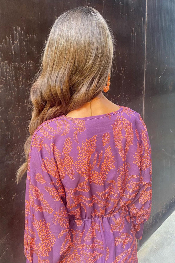 Liva | Vintage Draped Long Sleeve Midi Dress