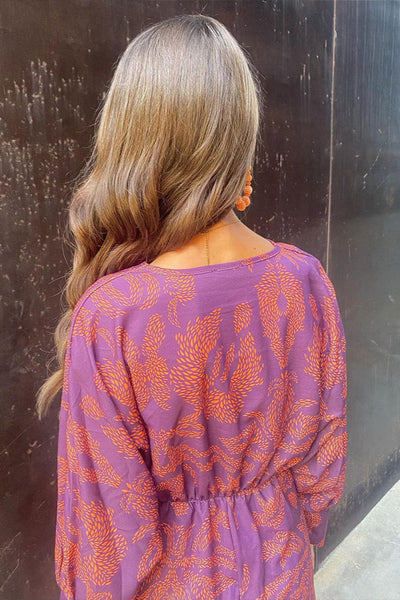 Liva | Vintage Draped Long Sleeve Midi Dress