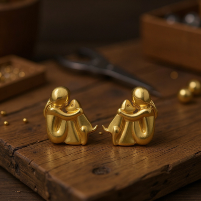 Silver and Gold Two-Tone Hug Earrings