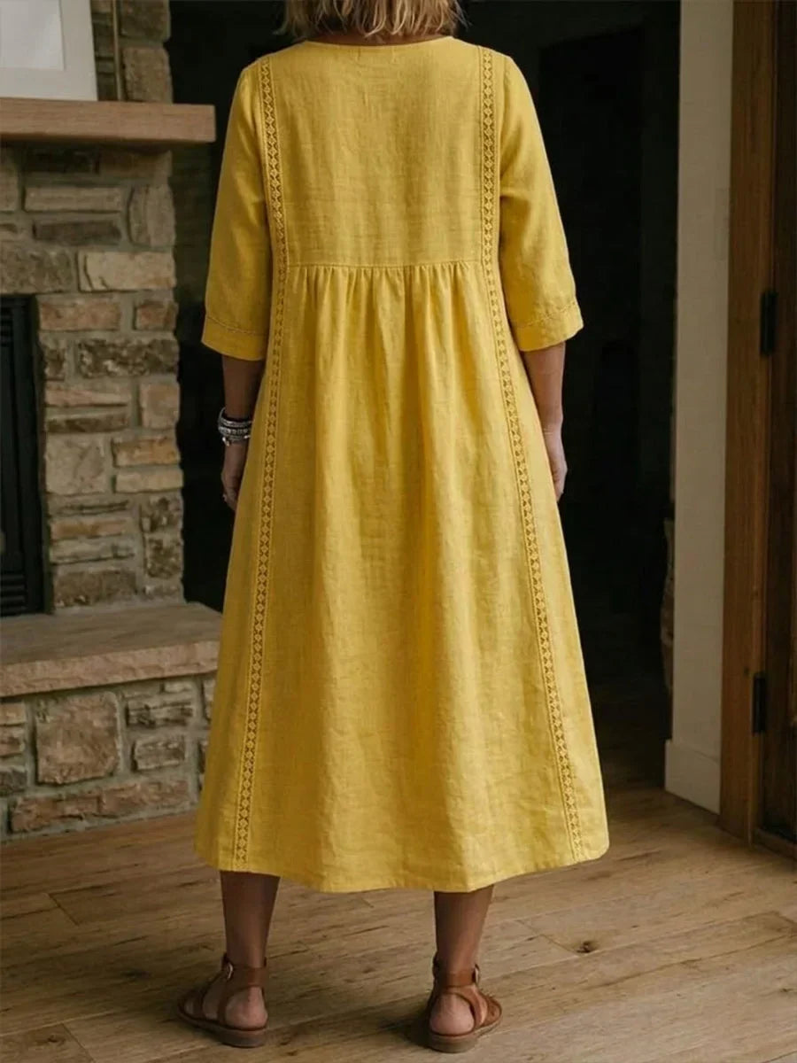Rovina - Relaxed Midi Dress 3/4 Sleeve