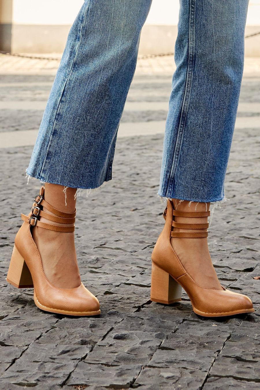 Ariana |  Triple Buckle Heels