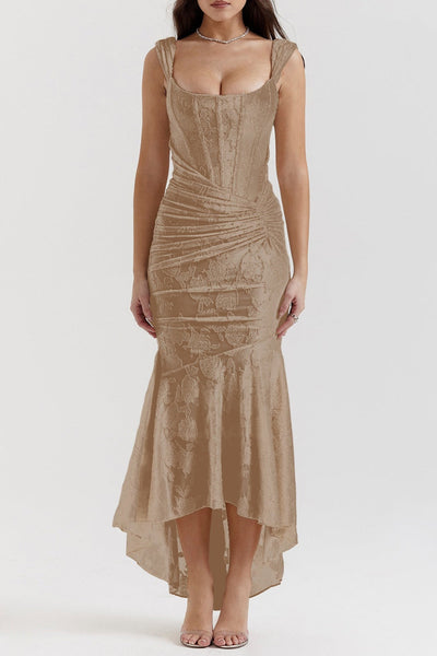 Elin | Niebieska sukienka maxi w kwiaty